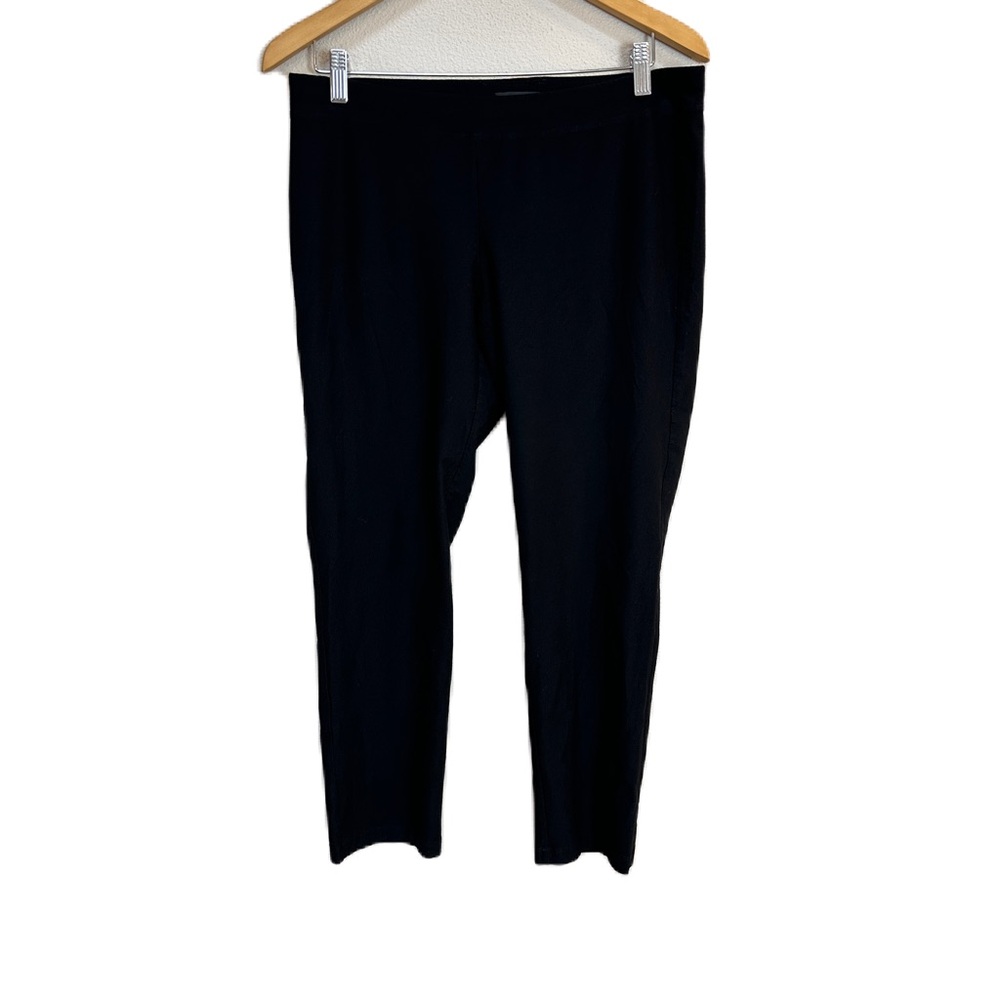 Eileen Fisher Black Straight‎ Pant System Washable Stretch Crepe Women’s Medium
